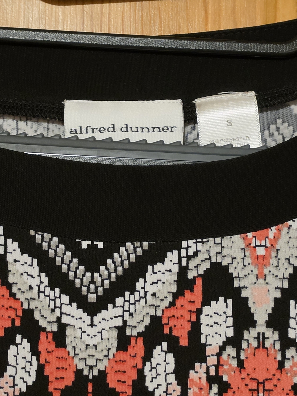 alfred dunner Black and Coral Patterned Women's Blouse